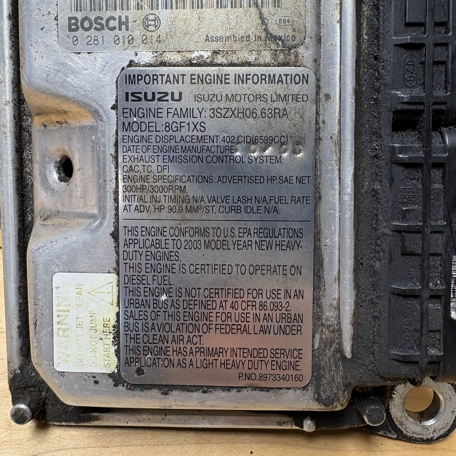 01 – 04 Silverado 6.6 Duramax LB7 FICM 8972160773 UNTESTED CORE #1