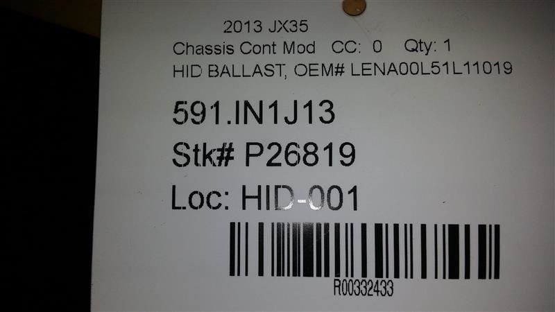 JX35 2013 Chassis Control Module 16274