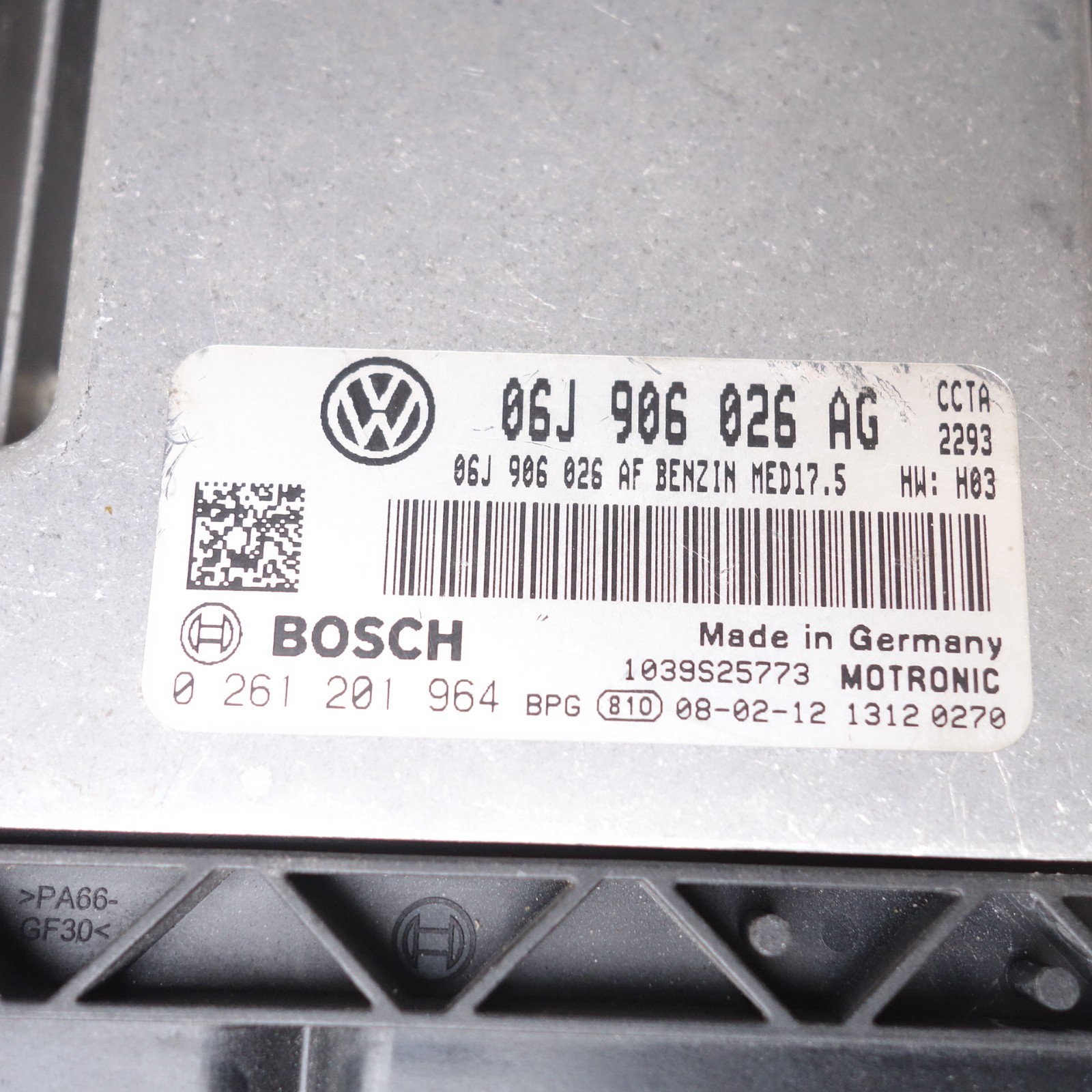 06J906026AG Volkswagen Passat CC 2008-2009 2.0L Engine Computer Plug N Go OEM.