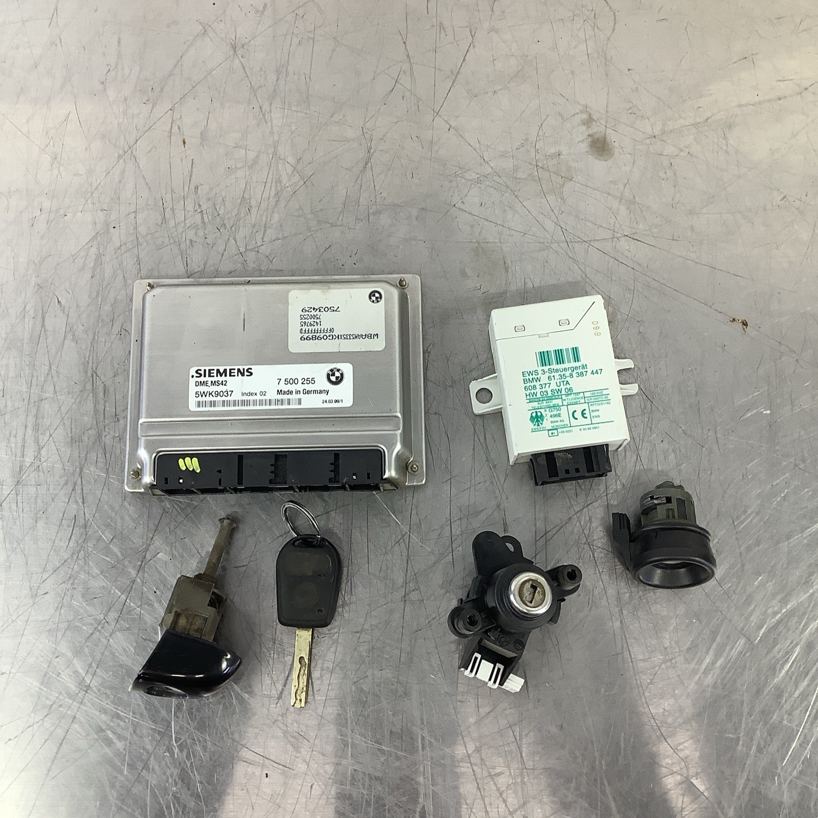 BMW E46 Engine Computer DME EWS Key Set M52TU MS42 Manual 99-00 323 328