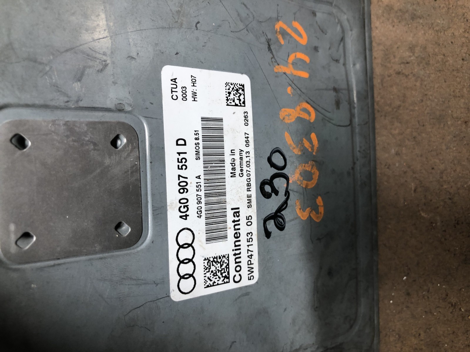 13 14 15 Audi A6 Engine Computer Control Module Ecm 3.0 4G0907551D