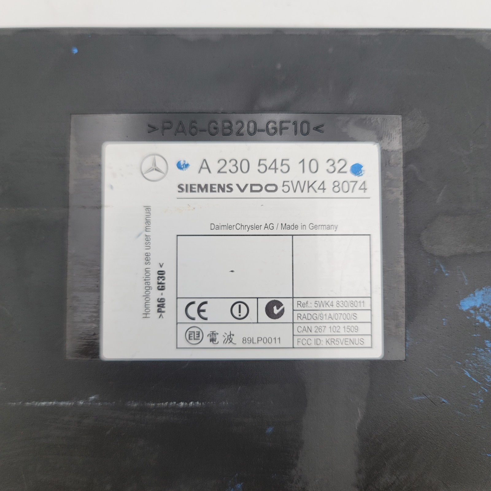 2000 – 2003 Mercedes CL500 CL55 AMG Keyless Entry Control Module A2305451032