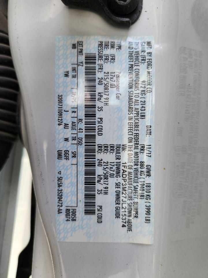 Engine ECM Electronic Control Module Gasoline 2.0L Fits 13-18 FOCUS 3585891