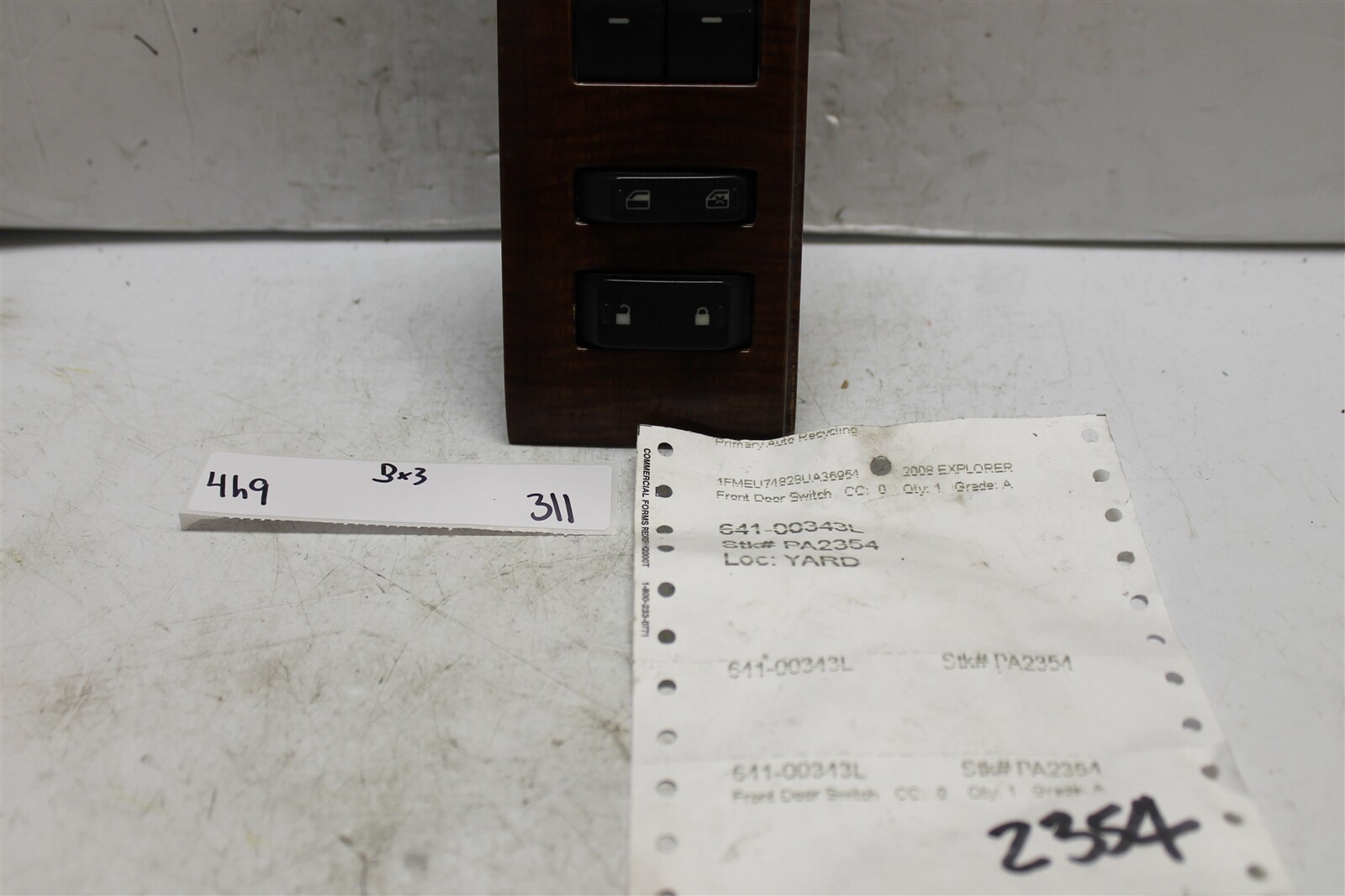 2008-10 Ford Explorer Left Driver Master Window Switch 7L2T1450AAW OEM 311 4H9-3