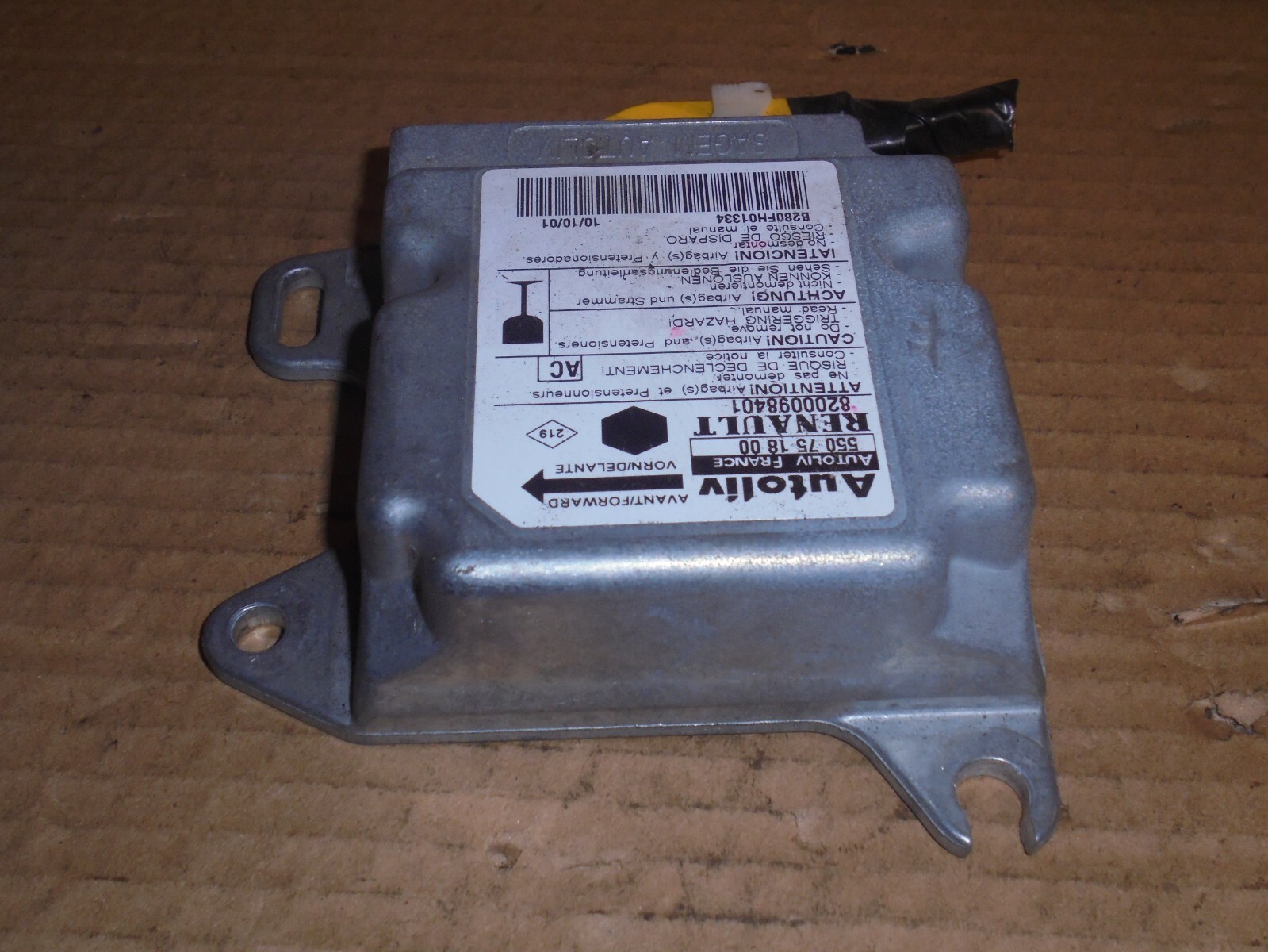 RENAULT KANGOO 2001 SRS ECU MODULE 550751800 / 8200098401 / AC