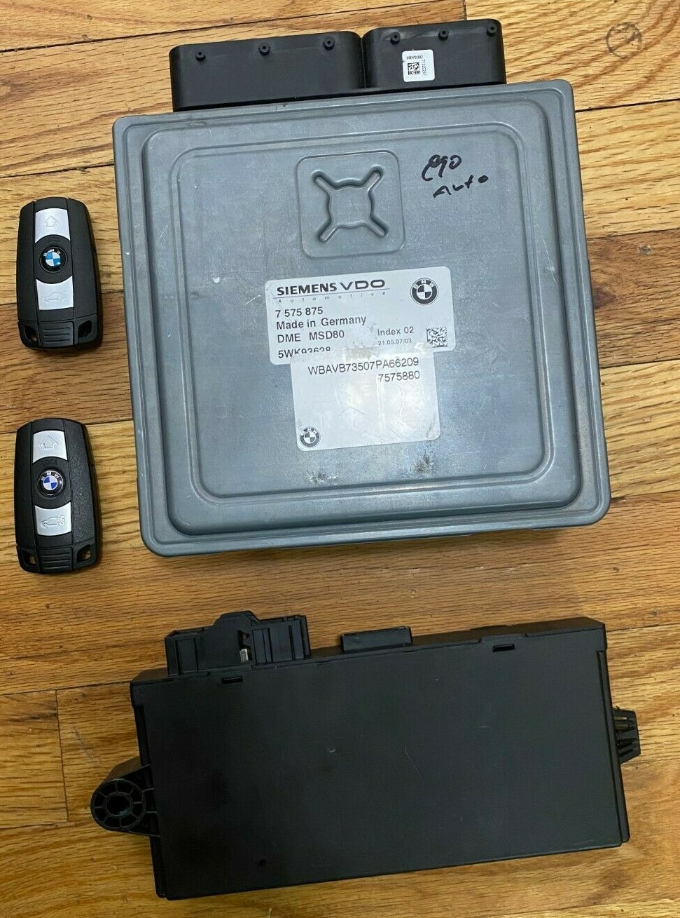 ✅07-10 BMW E90 E91 E92 335I N54 DME MSD80 ENGINE ECU CAS3 IGNITION KEY SET LOCK