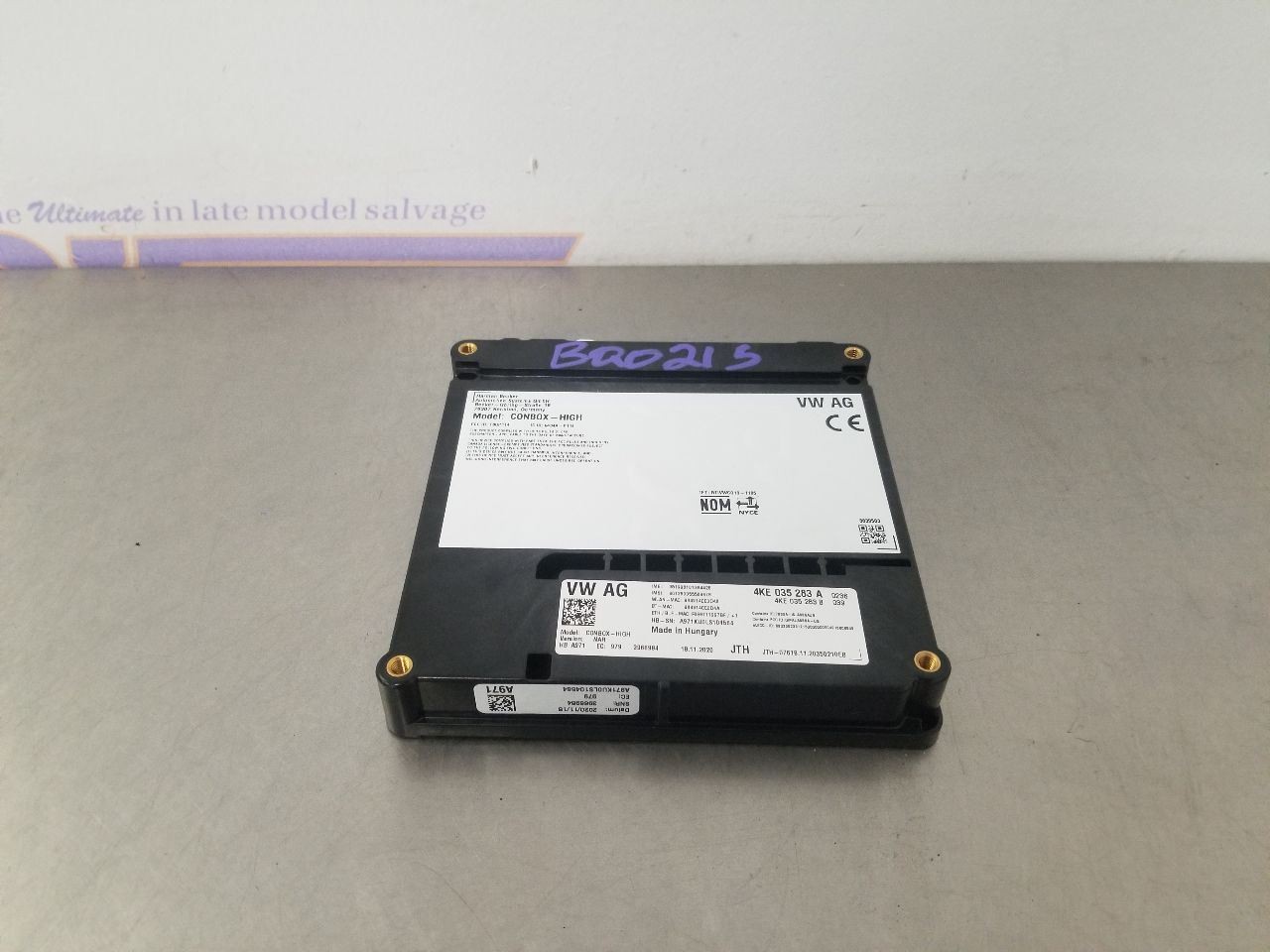 21 AUDI Q8 S LINE COMMUNICATION CONTROL MODULE 4KE035283A
