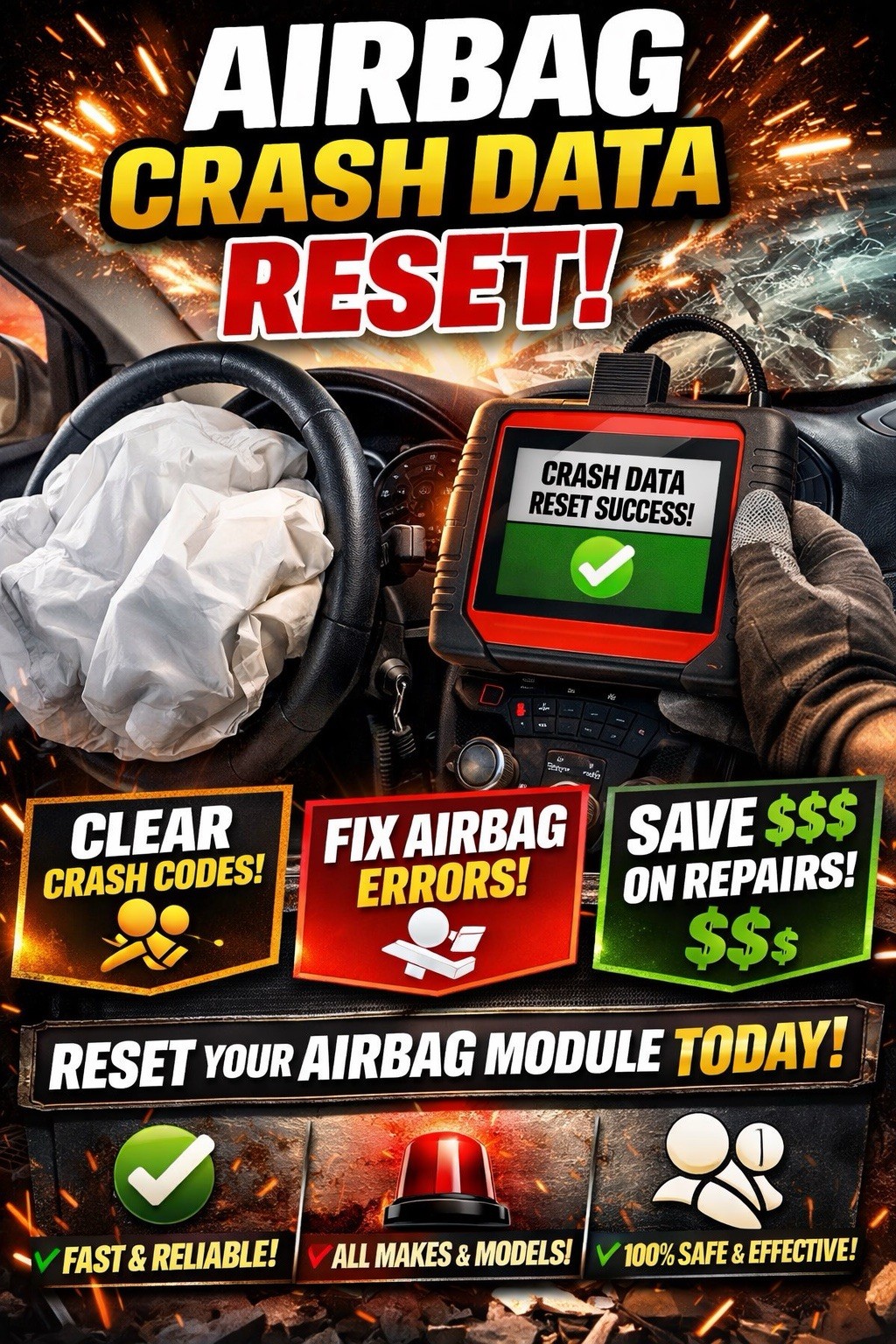 SRS Modules Repair/ Reset Service. Fits All makes and models
