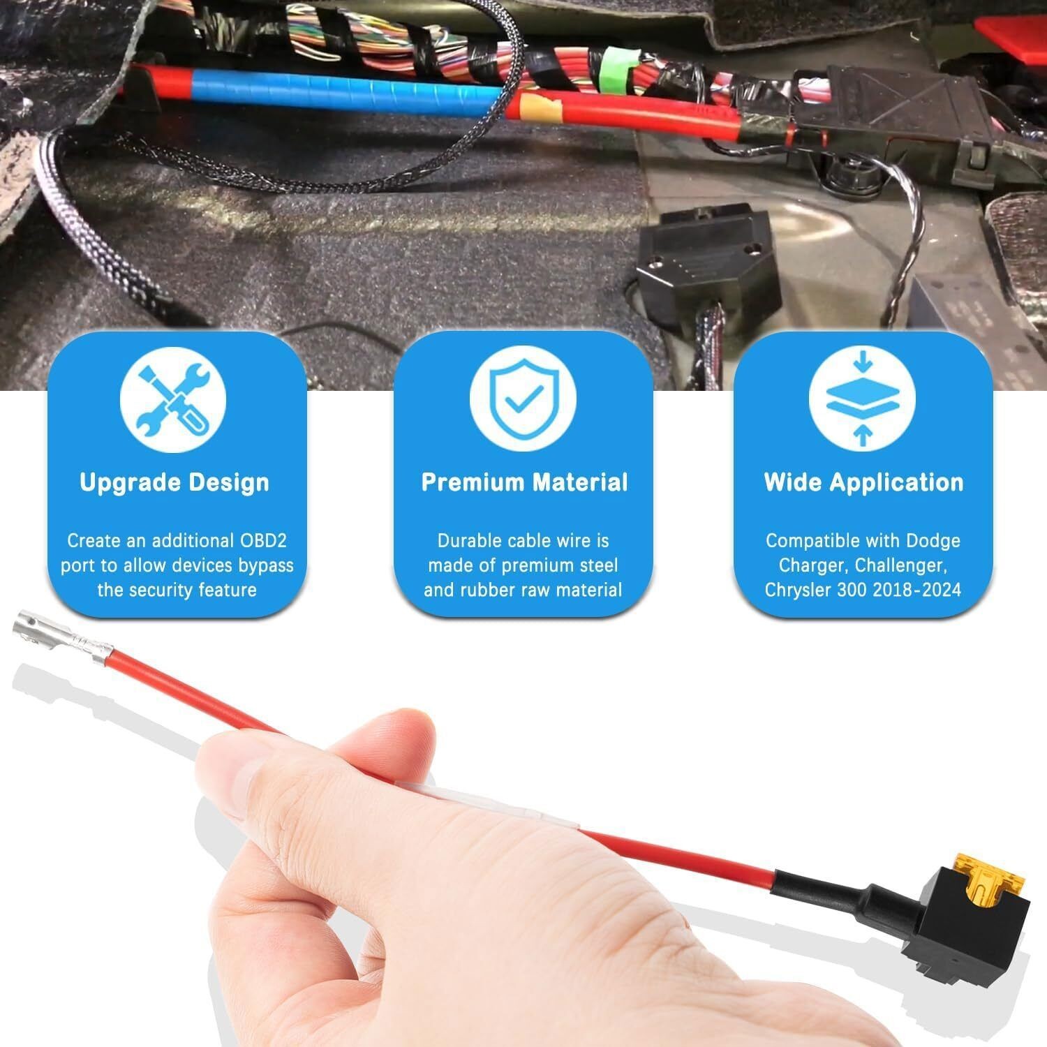 Trunk-Mount Security Bypass Cable Kit for Dodge Charger Chrysler 300 2011-2024