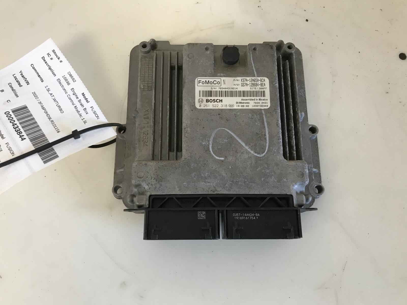 Used Engine Control Module (ECM) fits: 2020 Ford Fusion Electronic Control Modul