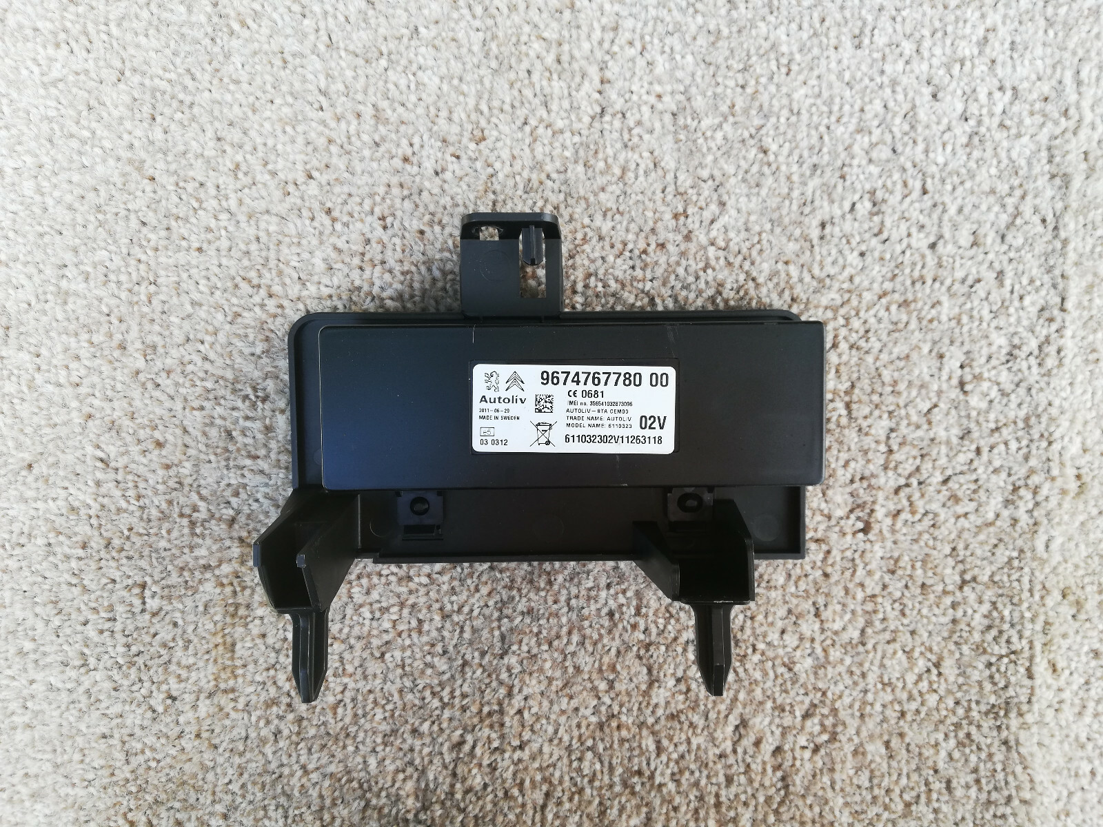 2012 CITROEN DS4 Dsport Thp ECU Bluetooth Autoliv Control Unit Module