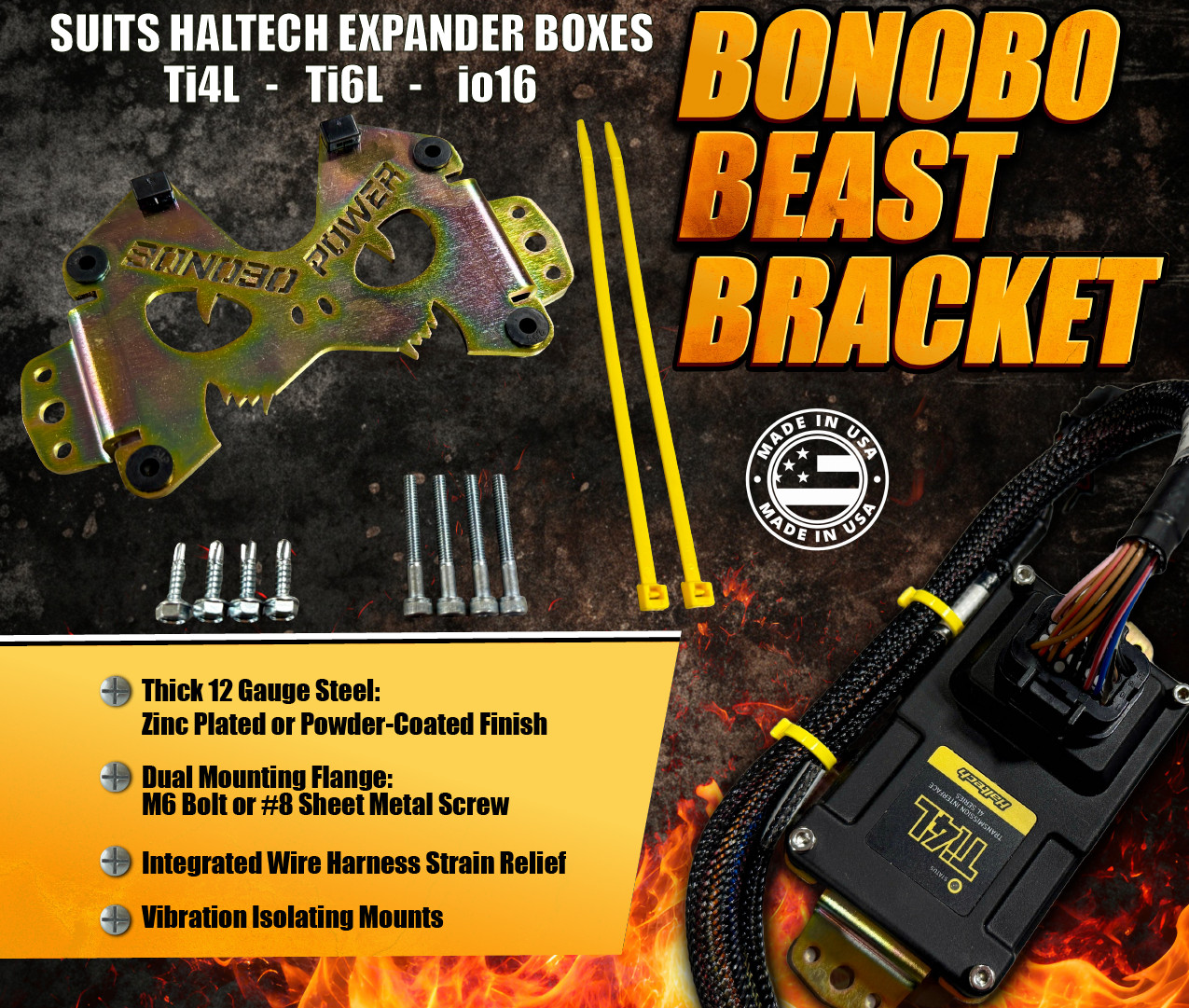 Bonobo Beast Bracket Mount for Haltech Ti4L Ti6L io16 Expander
