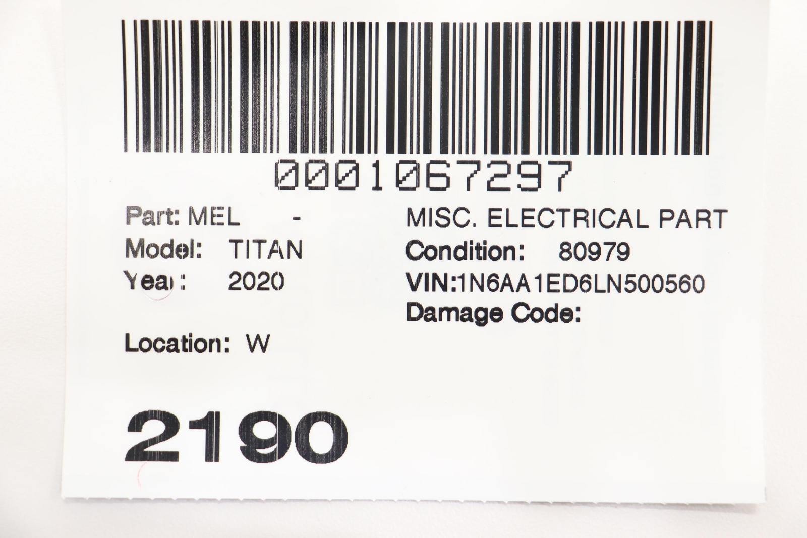 2017 – 2024 NISSAN TITAN FRONT WINDSHIELD RAIN SENSOR UNIT OEM 285363NF7A