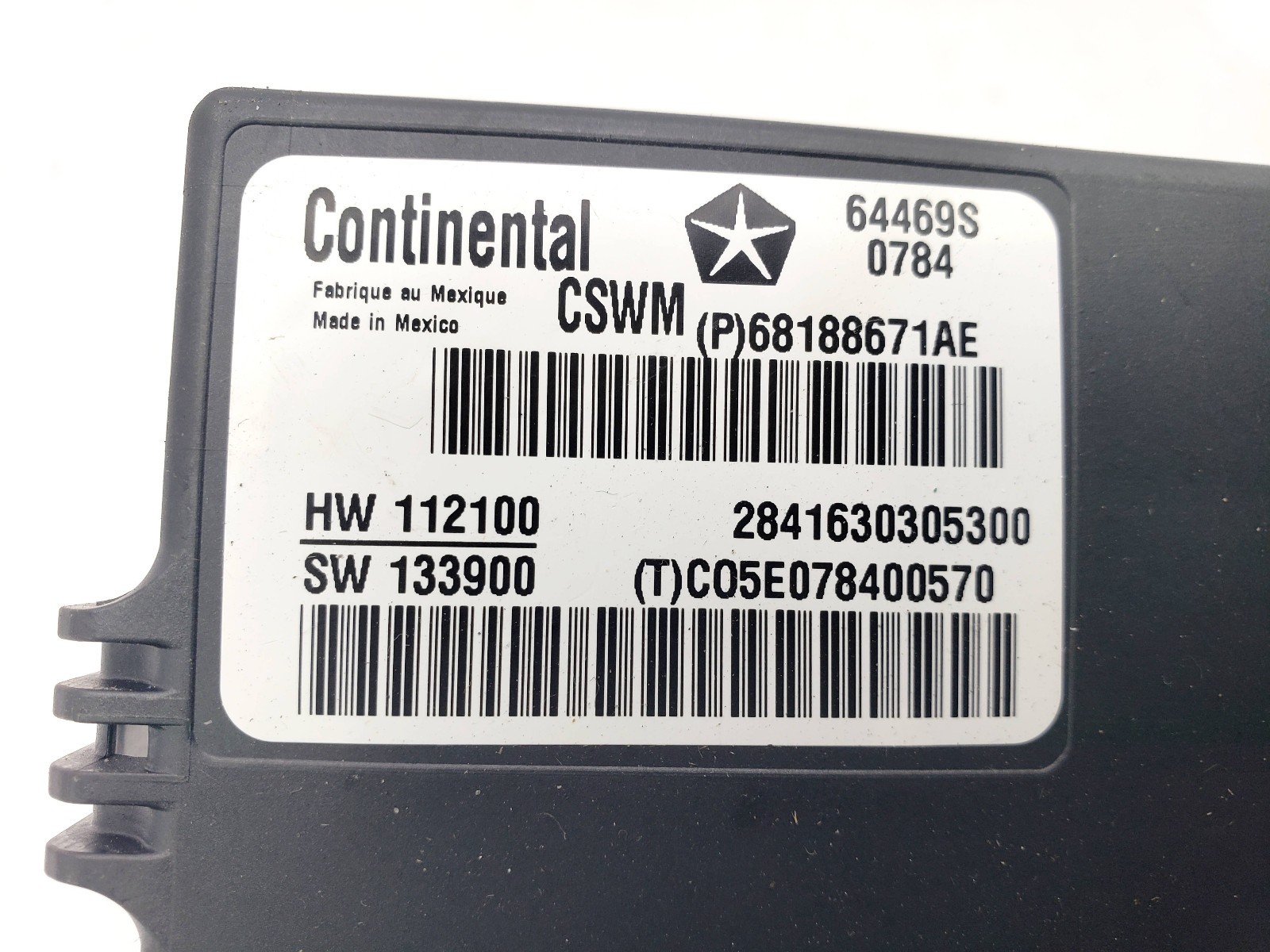 JEEP CHEROKEE KL MK5 FRONT HEATED SEAT CONTROL MODULE 68188671AE 2014