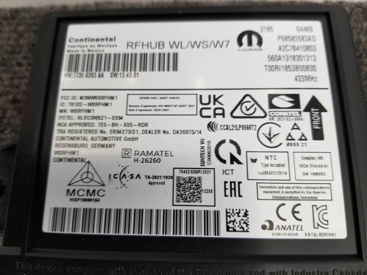 24 JEEP GRAND CHEROKEE 4X4 LIMITED 3.6L MULTIFUNCTION CONTROL MOD 68582683AD