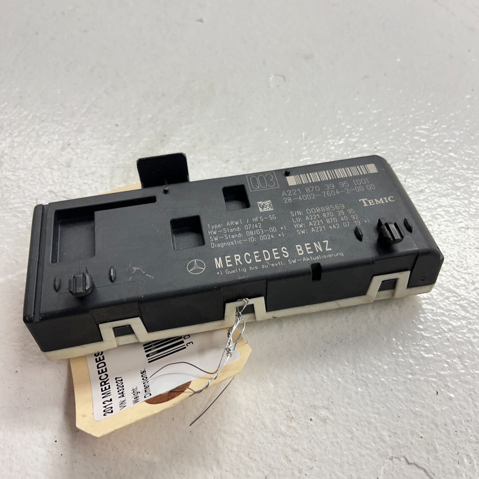 Trunk Release Remote Open Close Module OEM 2007-2013 Mercedes S550 W221
