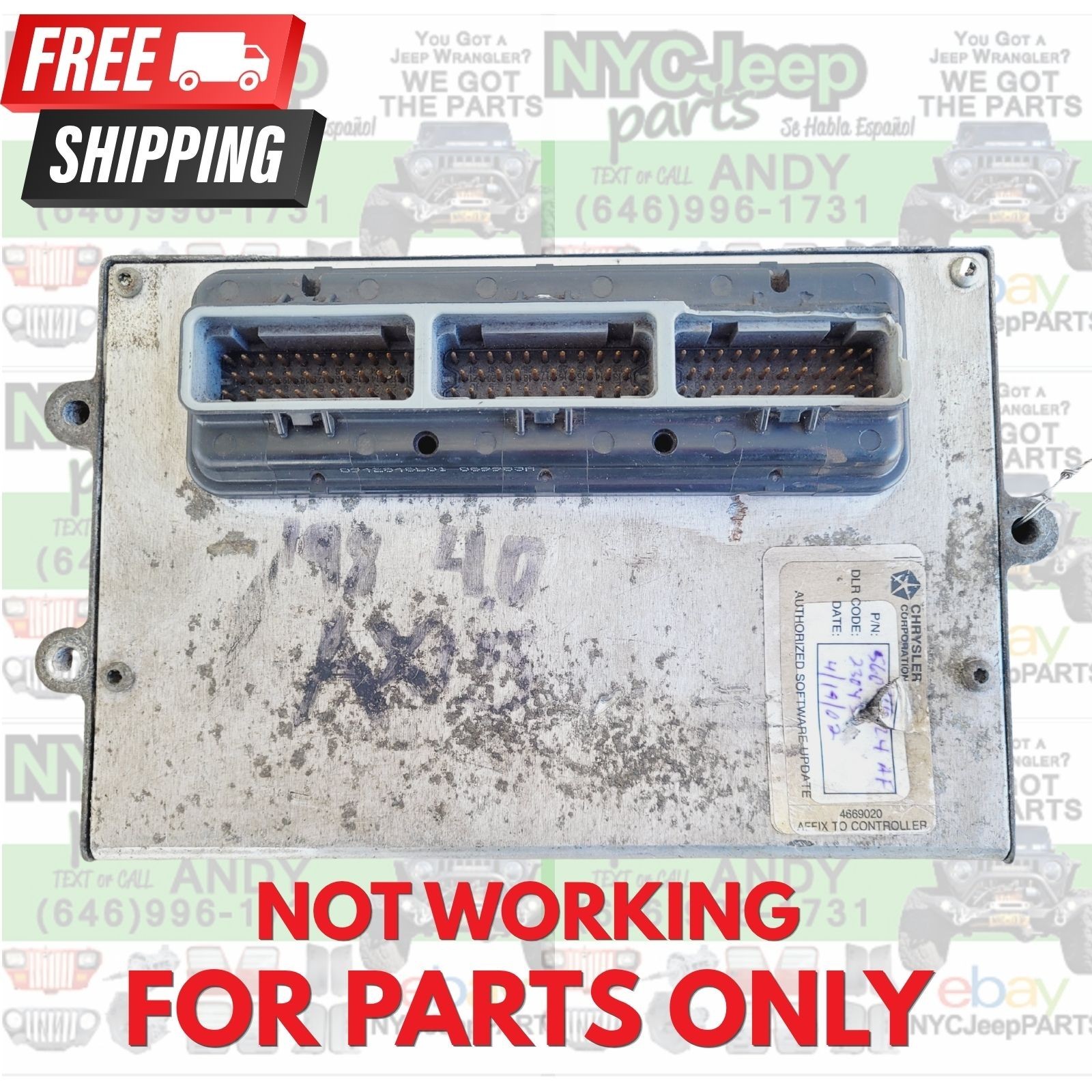 NOT WORKING 1998 Jeep Wrangler TJ 4.0 MANUAL Engine Computer 56047624AF ECM