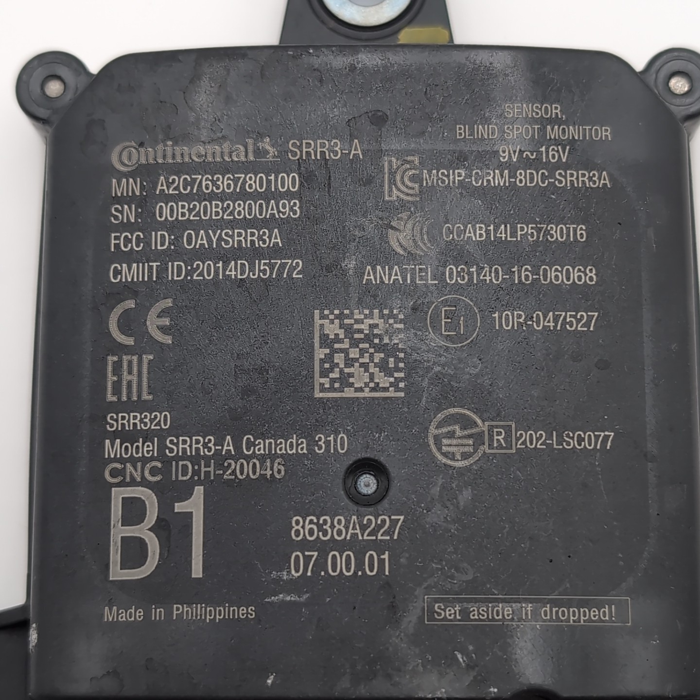 2019 – 2023 Mitsubishi Outlander Sport Blind Spot Radar Module 8638A227