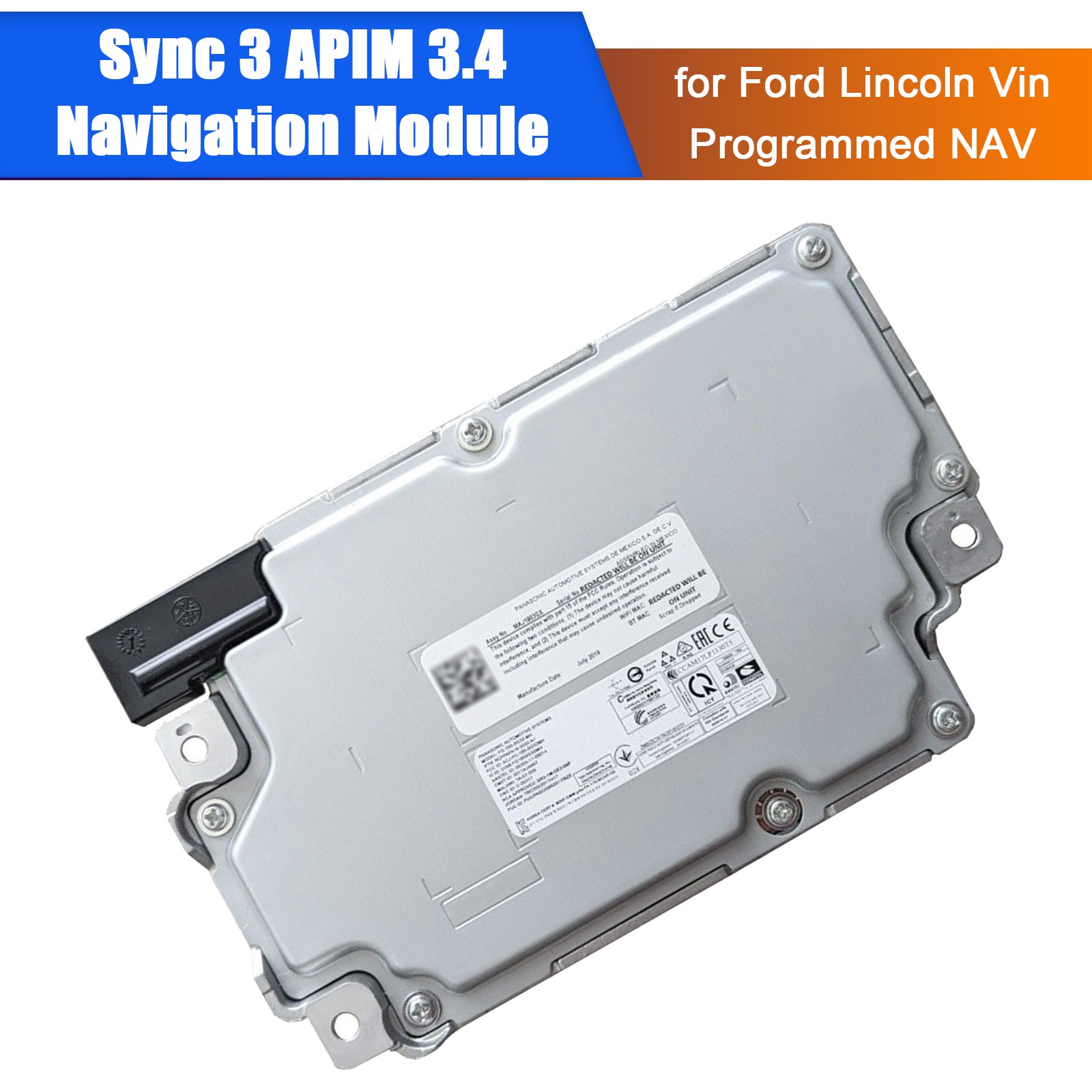 Sync 3 APIM 3.4 Navigation Module for Ford Lincoln Vin Programmed NAV,.