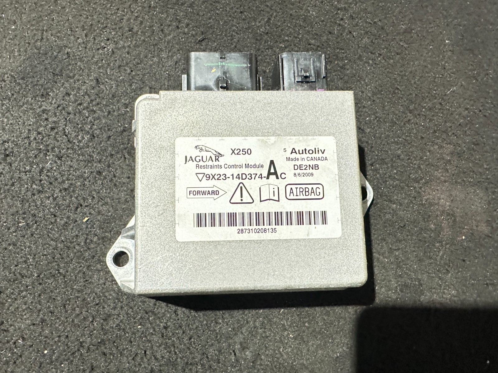 JAGUAR XF 2009 RESTRAINTS CONTROL MODULE 9X2314D374AC