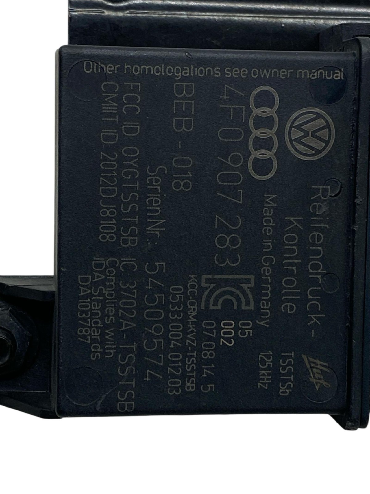 2015 BENTLEY CONTINENTAL TPMS SENSOR SENDER TRANSMITTER MODULE UNIT 4F0907283