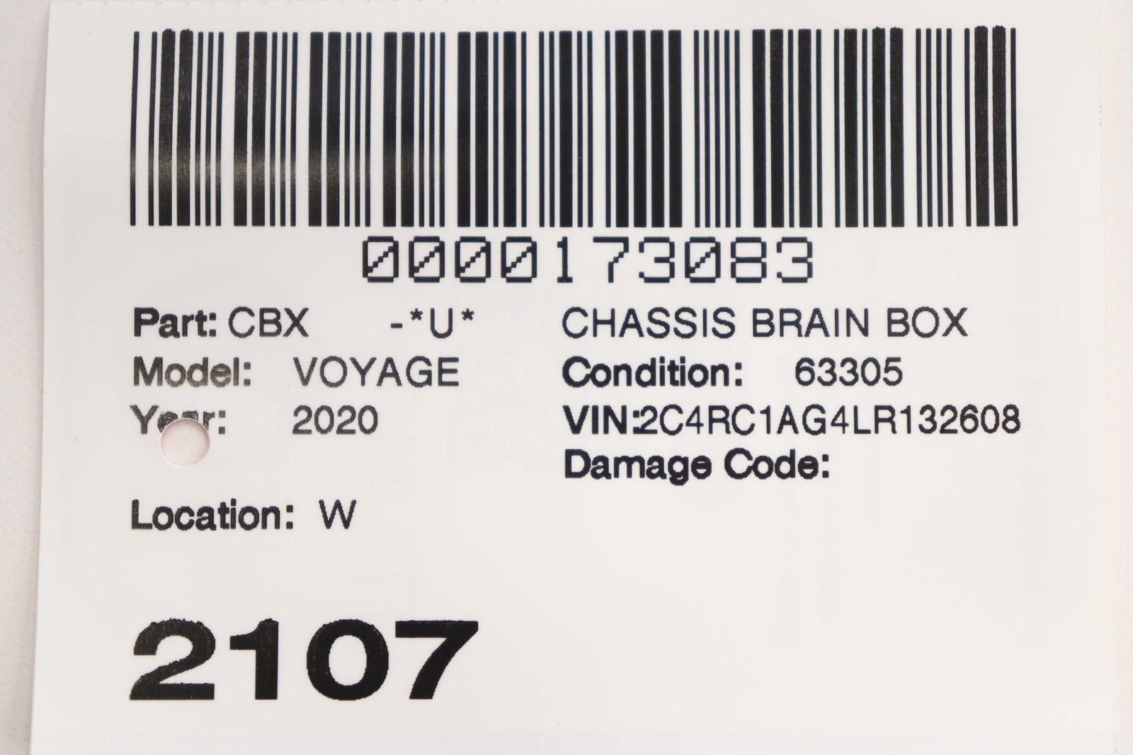Used Body Control Module fits: 2020 Chrysler Voyager Body Control BCM Grade A