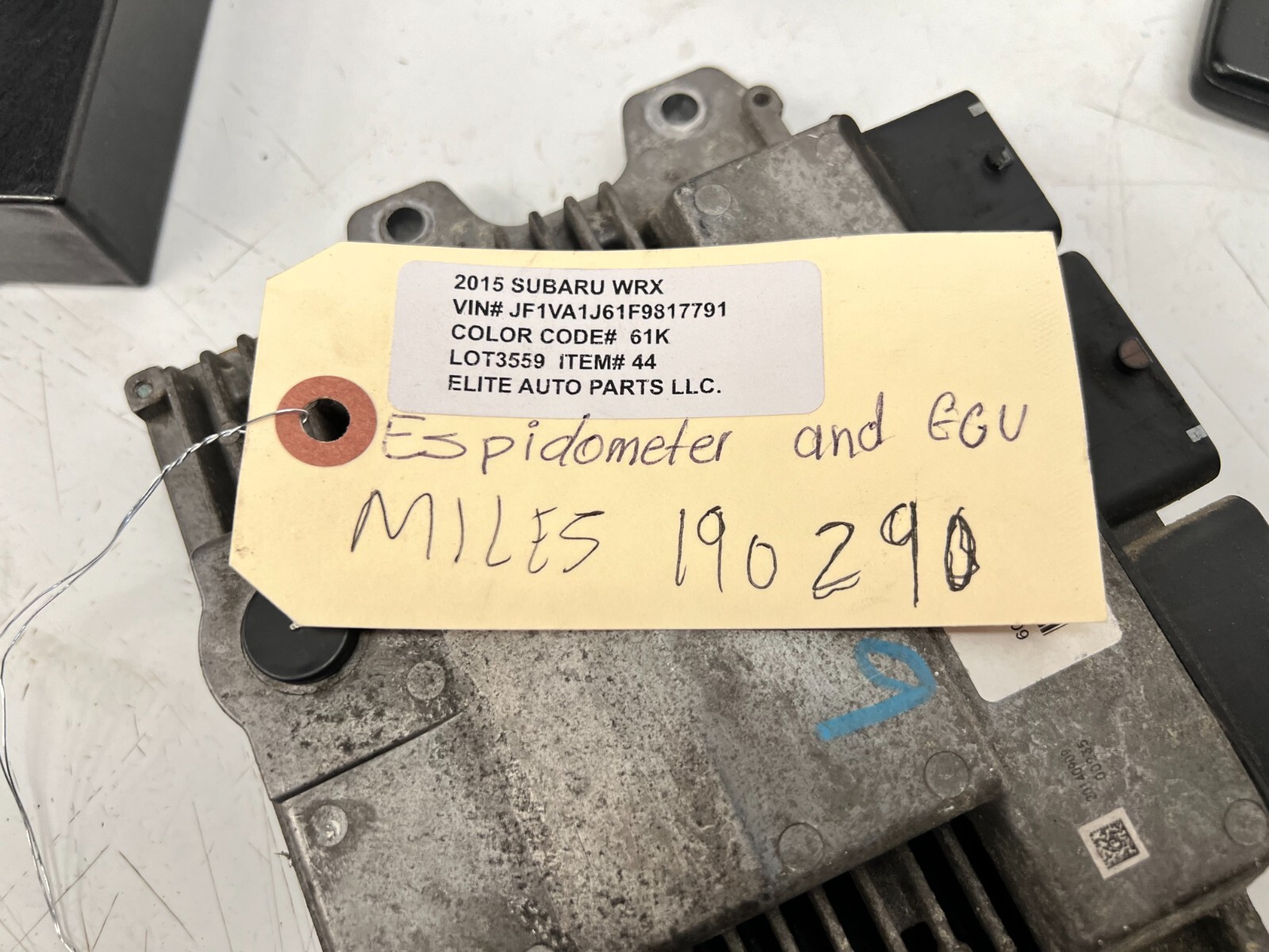 2015 SUBARU WRX IGNITION ENGINE CONTROL MODULE & SPEEDOMETER SET, OEM LOT3559