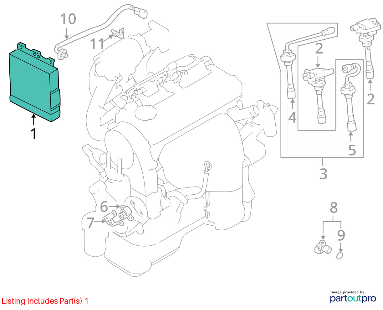 Engine ECM Electronic Control Module 2.0L 4 Cylinder ES Fits 05 LANCER 10636194