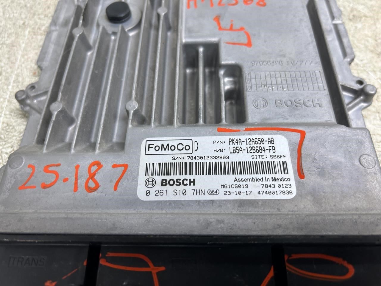 2023 FORD TRANSIT35 Engine Computer OEM Part Number PK4A12A650AB