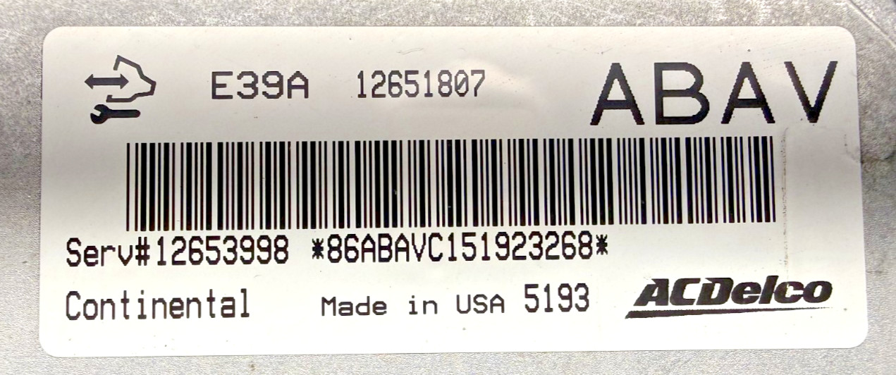 2013-19 GM ECM Verano Equinox CTS PCM Engine Computer Module ECU 12651807 ABAV