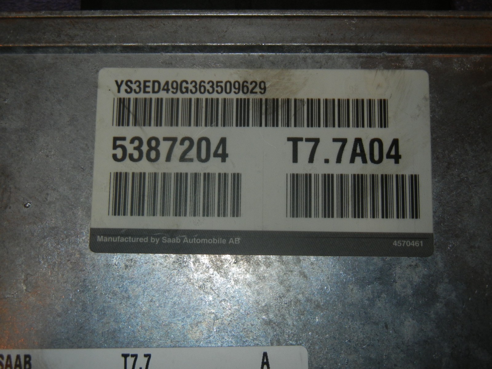 2006 SAAB 9-5 Trionic T7 Engine Computer ECU Control Module 5387204 Y1