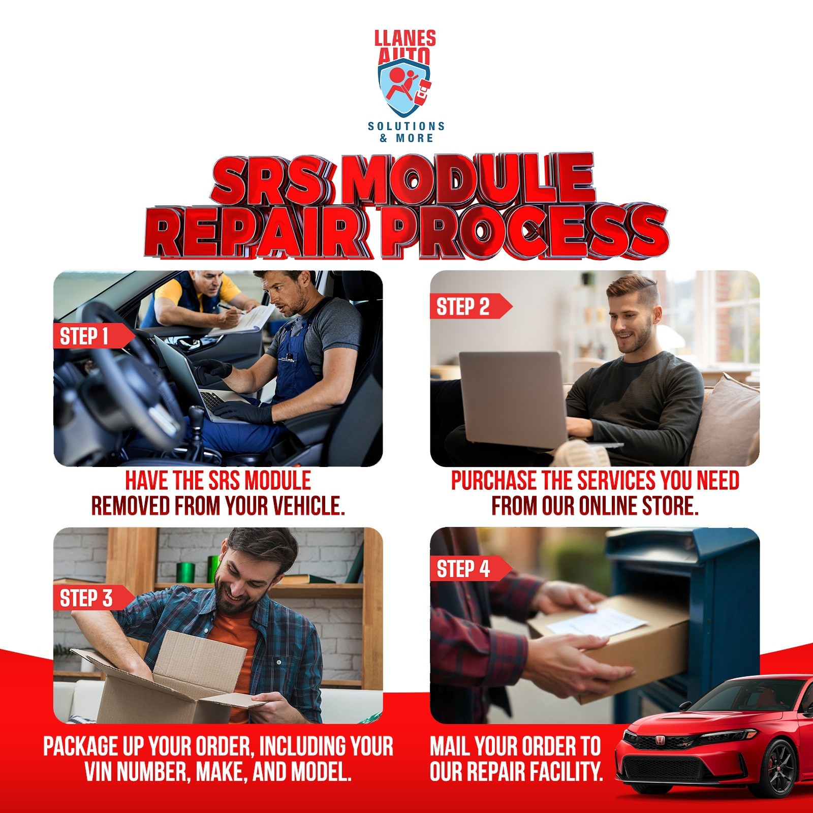 FOR All HONDA SRS Computer Crash Data Remove After Accident Reset Repair Service
