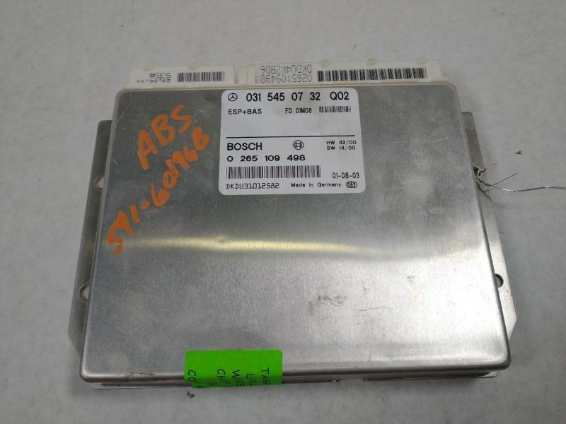 Chassis ECM 208 Type ABS Convertible CLK430 Fits 01-03 MERCEDES CLK 34881