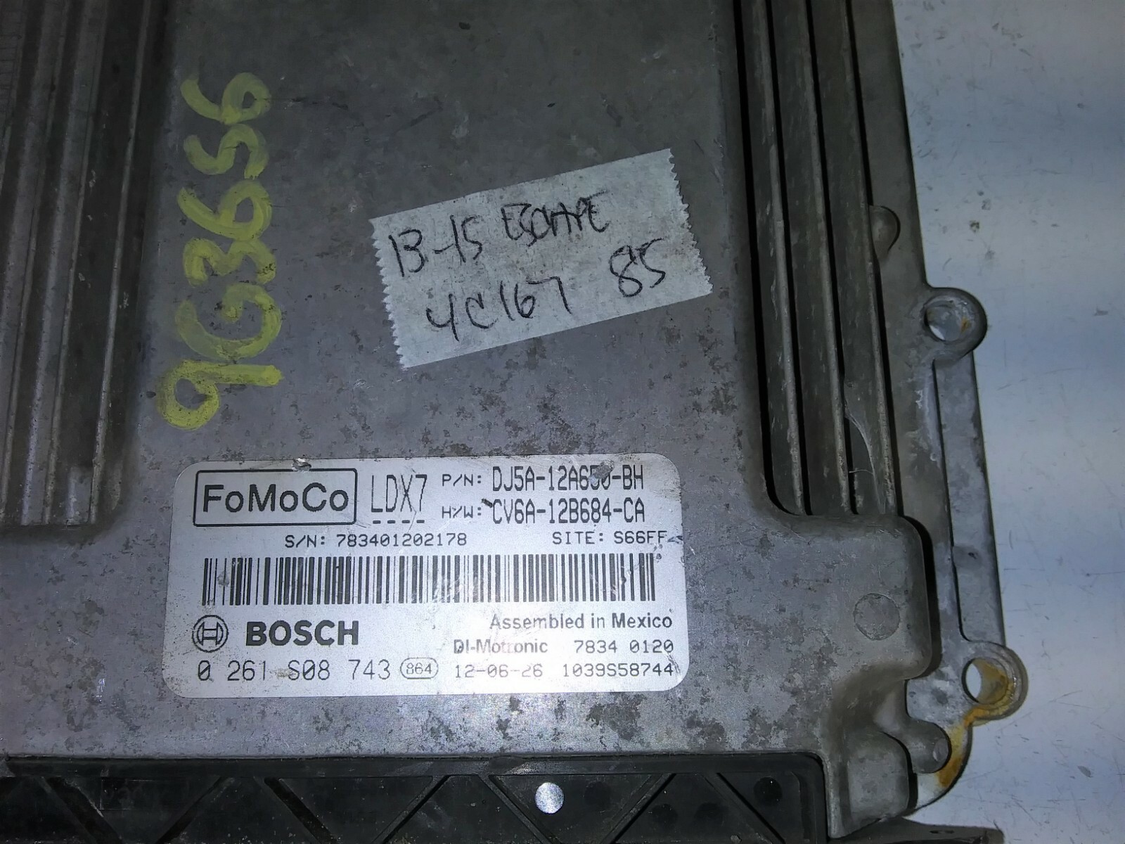 2013-2015 Ford Escape ecm ecu computer DJ5A-12A650-BH