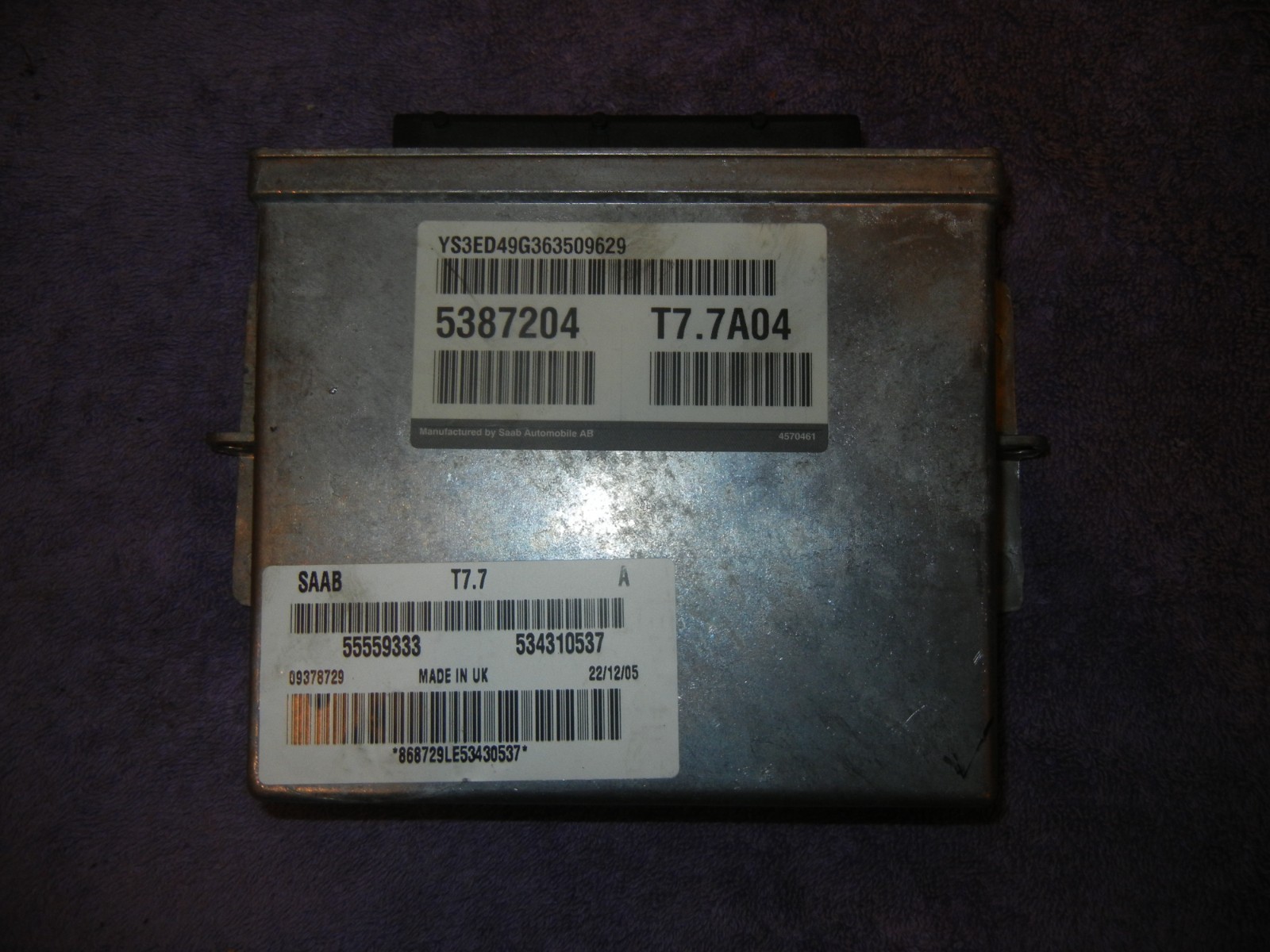 2006 SAAB 9-5 Trionic T7 Engine Computer ECU Control Module 5387204 Y1