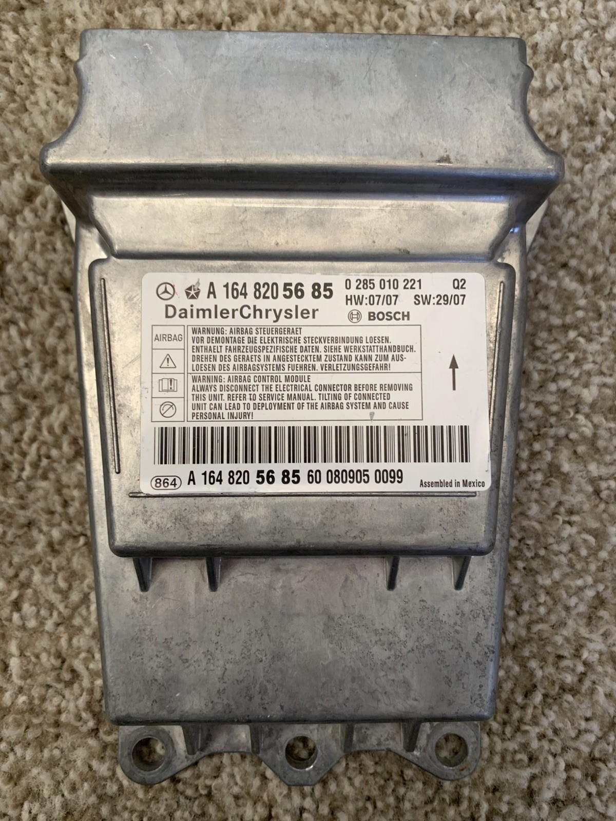 Working 06-13 Mercedes R350 W251 /GL450 ML320 SRS Control Module OEM A1648205785