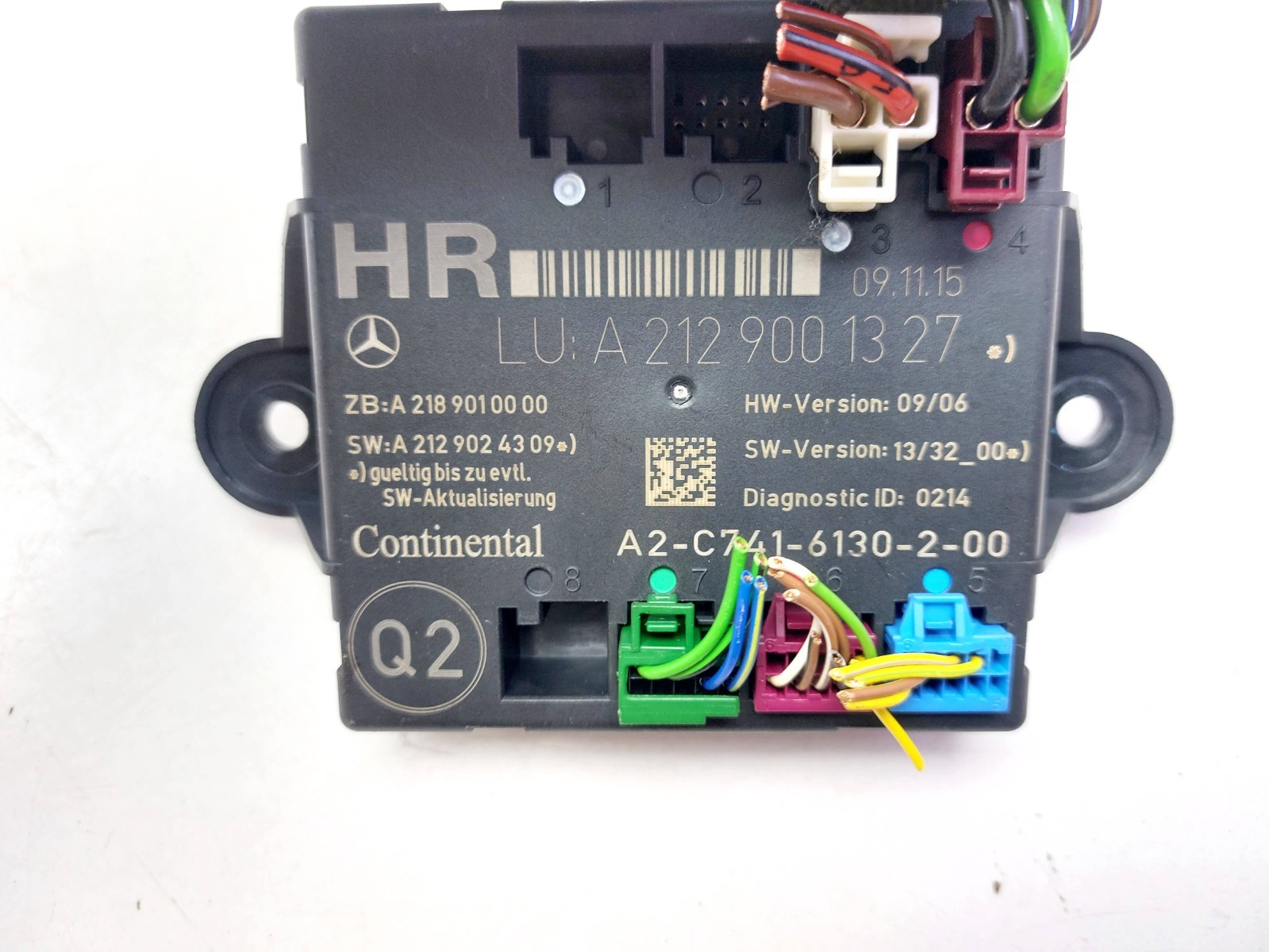 MERCEDES E CLASS W212 2016 DOOR CONTROL UNIT MODULE ECU REAR RIGHT A2129001327