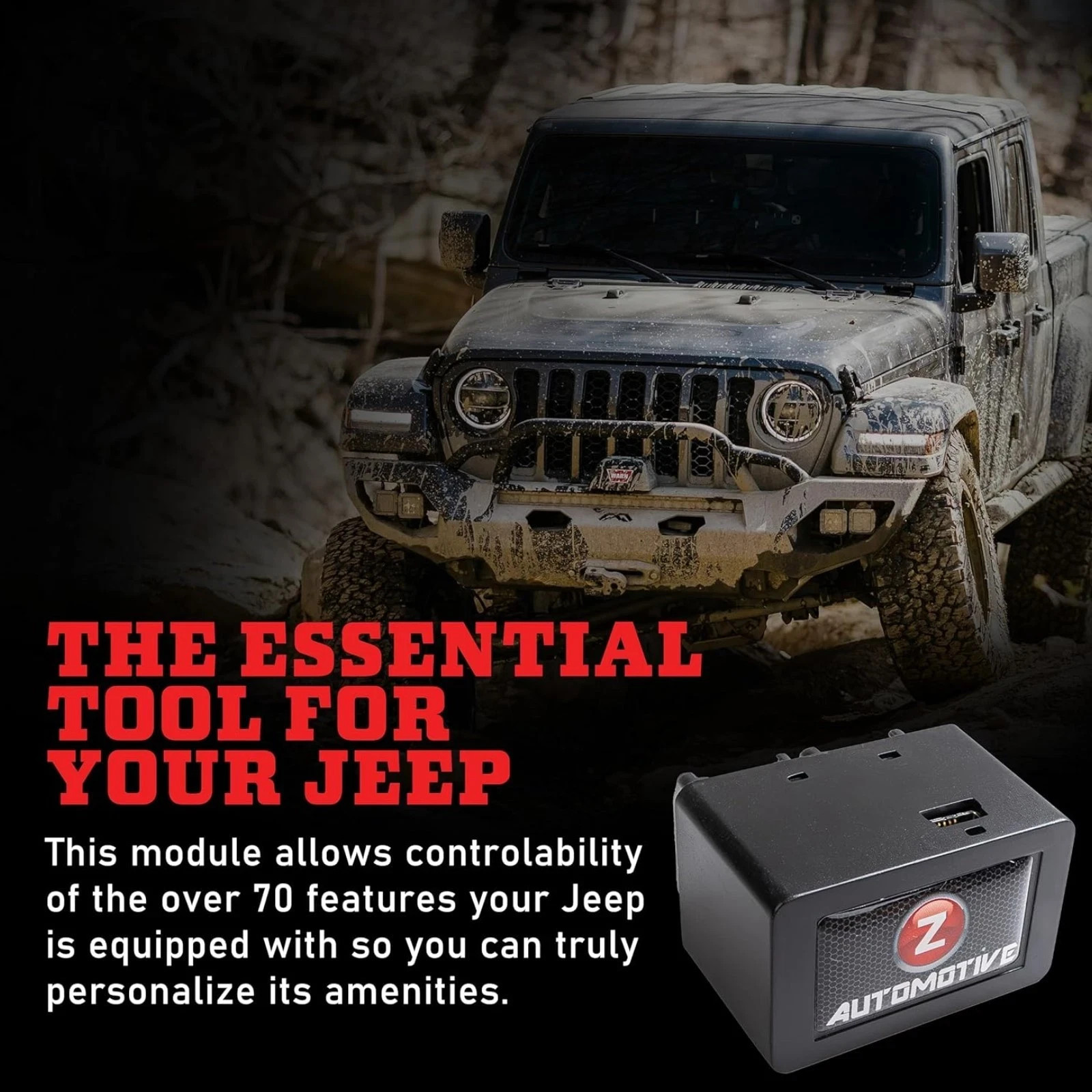 Tazer Mini Programmer for 2018-26 Jeep Wrangler JL Gladiator Disable Auto Stop