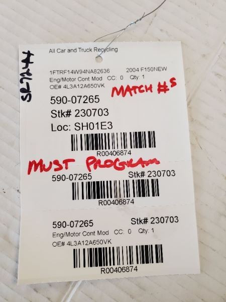 Engine ECM Electronic Control Module New Style Fits 04 FORD F150 PICKUP 406874