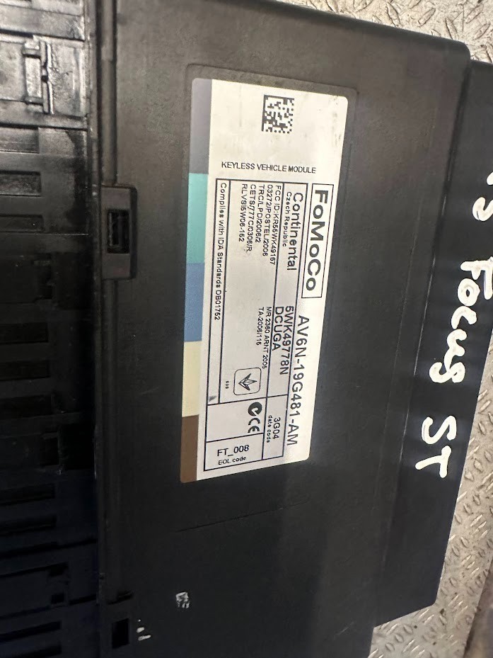 FORD FOCUS ST MK3 2011 – 2017 KEYLESS CONTROL UNIT MODULE AV6N-19G481-AM