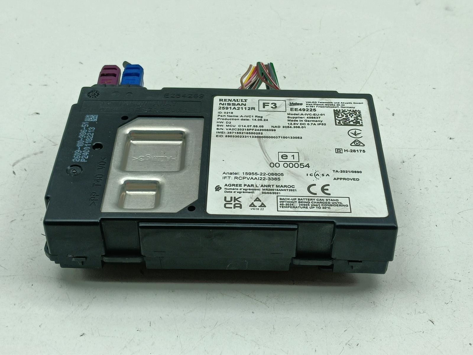DACIA JOGGER TELEMATIC CONTROL MODULE ECU 2021-2026 2591A2112R