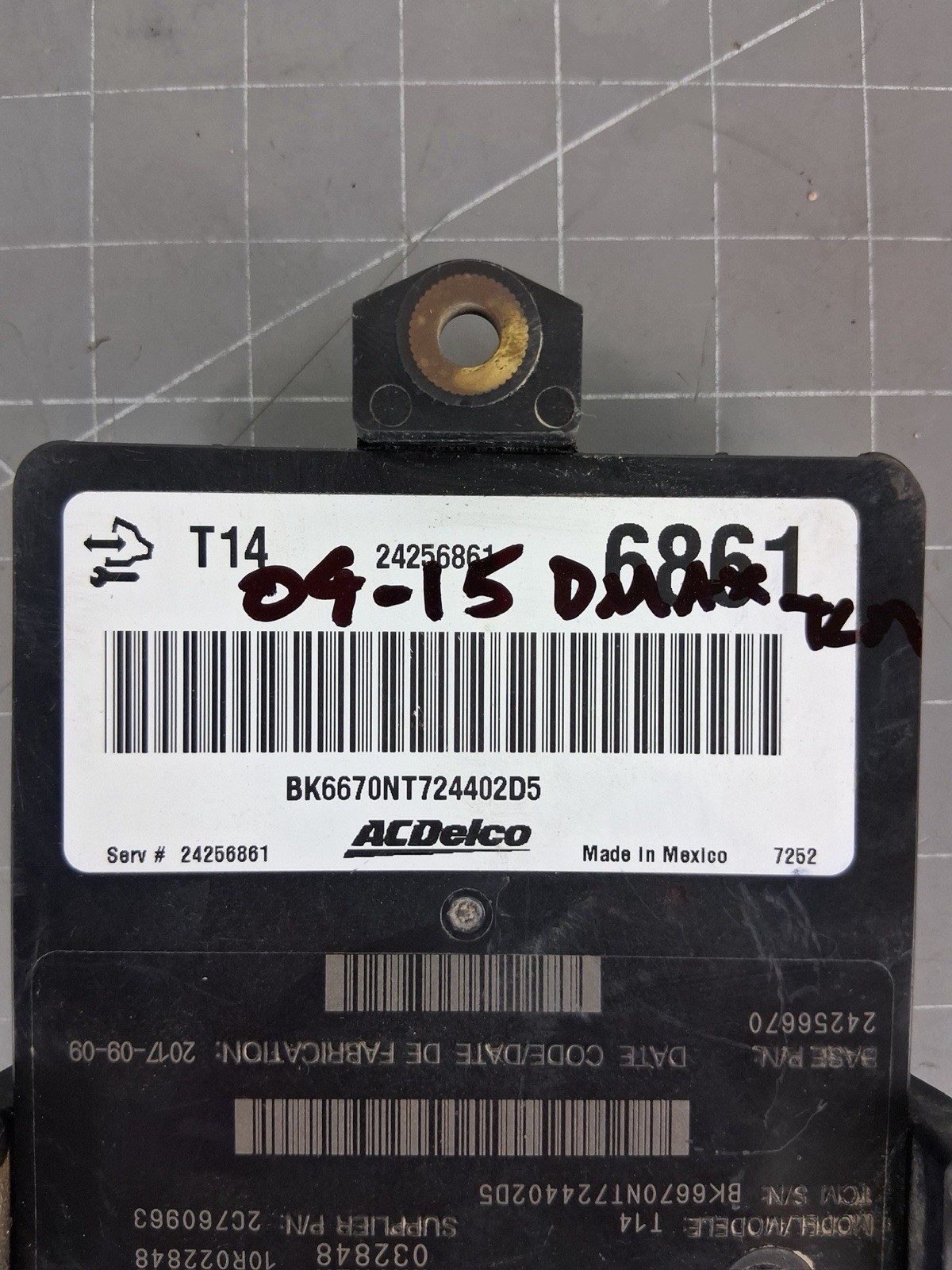 09-15 SILVERADO SIERRA 2500 3500 6.6L 24256861 ALLISON TCM TRANS COMPUTER