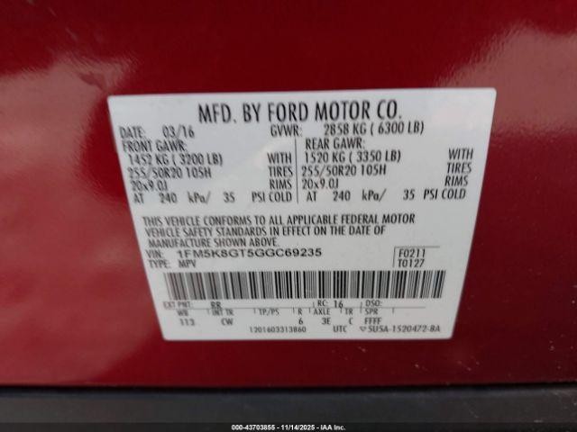 Used Engine Control Module (ECM) fits: 2016 Ford Explorer Electronic Control Mod