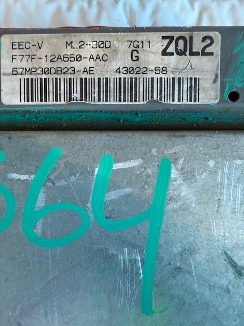 97 Ford Ranger 4.0 engine computer f77f-12a650-aac ecm ecu