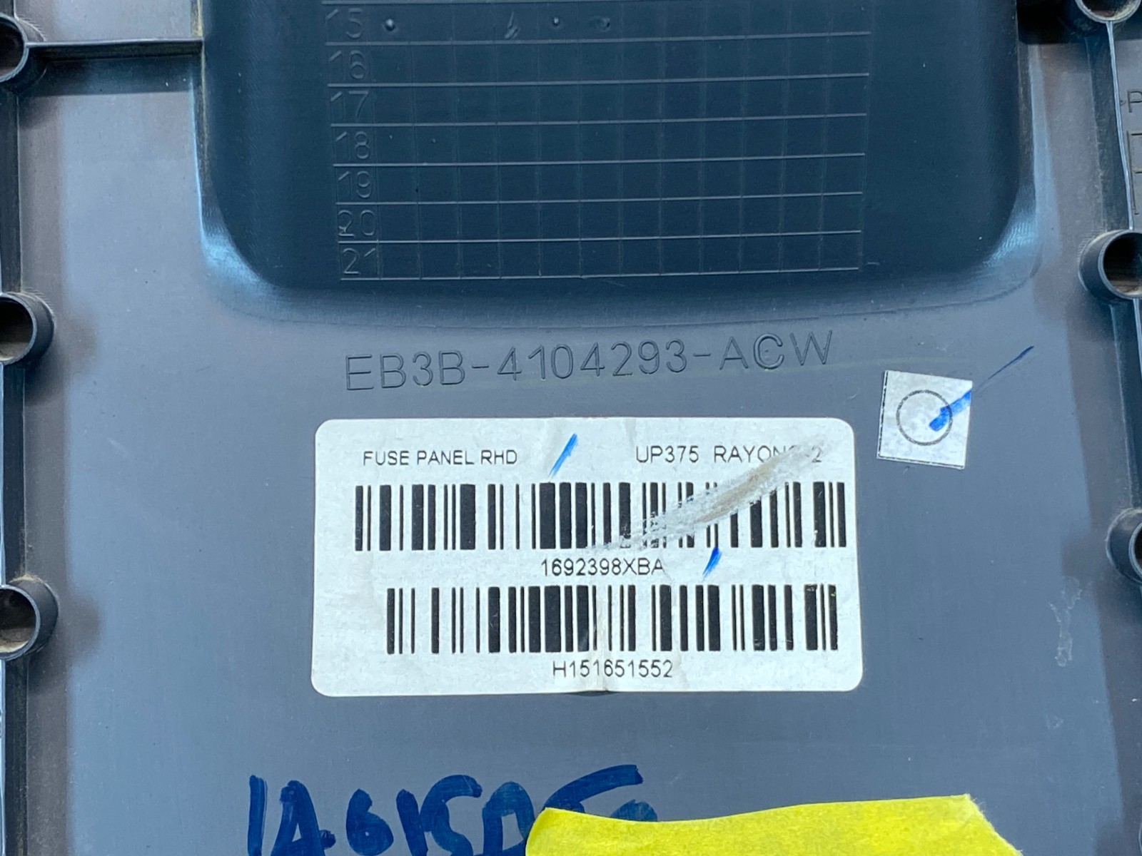 Ford Ranger PX2 Interior Drivers Fuse Box Panel Plastic Cover EB3B-4104293-ACW