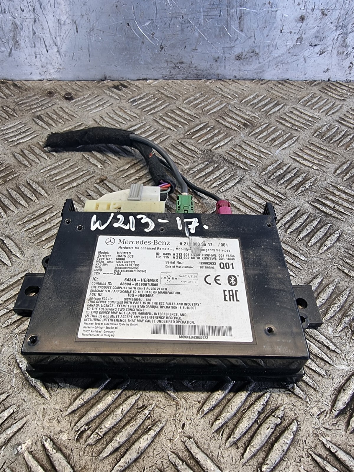 MERCEDES E220 BLUETOOTH CONTROL MODULE A2139003617 2.0L AUTO SALOON W213 2017