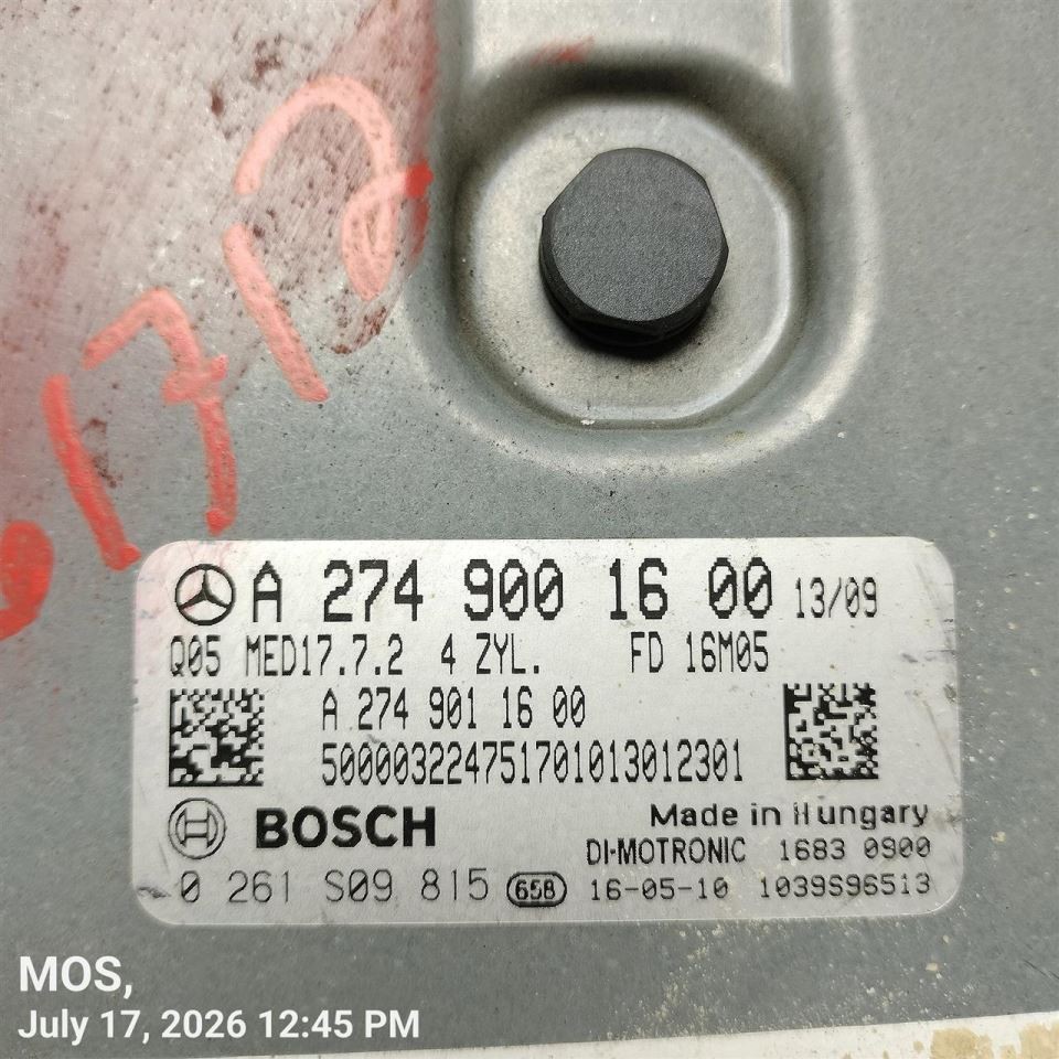 ENGINE CONTROL MODULE OEM 15-16 MERCEDES-BENZ C300 1YR WRNTY 2749000800