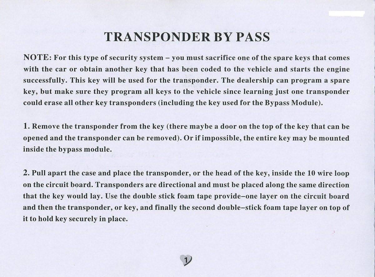 Transponder Bypass Module for Chip Key – Enhance Engine Start Convenience