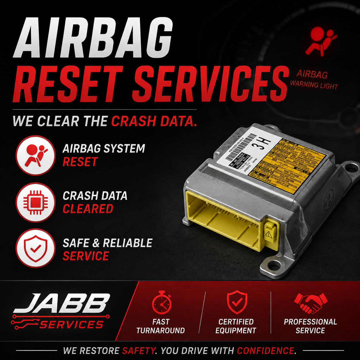 RESET Service / AIRBAG Module Repair For Any Make SRS Crash data clear