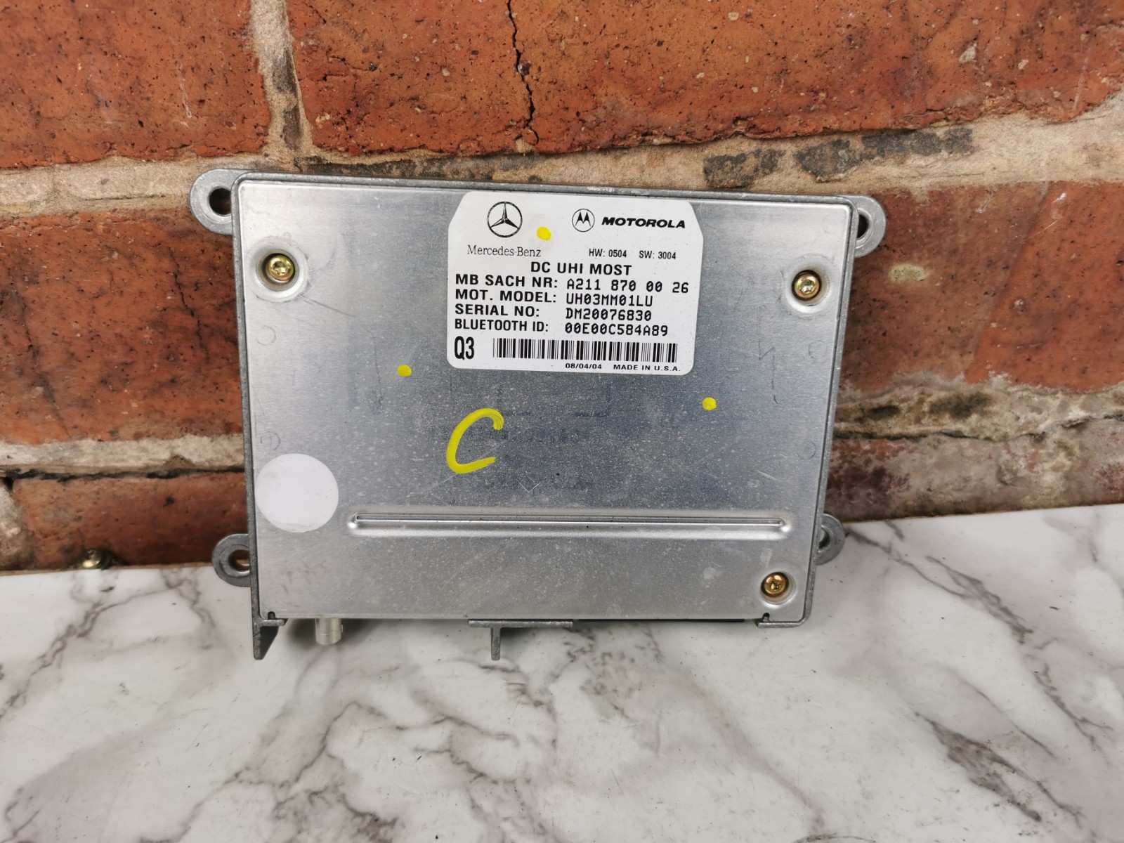2005 MERCEDES BENZ C CLASS BLUETOOTH CONTROL MODULE A2118700026